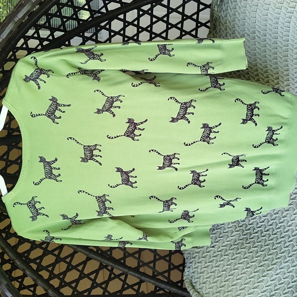 *defect* 🐅 NWT Cute Contribution Green Tiger Sweater 💚 - Picture 6 of 9